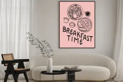 Plakat: Breakfast time ilustracja w nowoczesnym stylu
