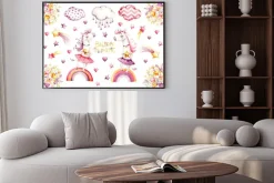 Plakat: Cartoon unicorn set. watercolor for decoration design. funny