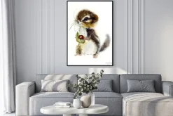 Plakat: Chipmunk. watercolor hand drawn illustration.