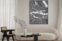Plakat: City map stockholm, monochrome detailed plan, vector illustration