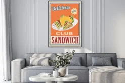 Plakat: Club sandwich retro plakat
