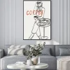 Plakat: Coffee ilustracja kobieta z kawą