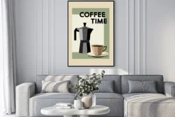 Plakat: Coffee time ilustracja z kawą