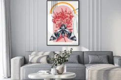 Plakat: Collage style oleander hawk moth vector illustration. hand-sketched