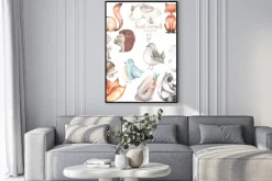 Plakat: Collection, zestaw zwierząt akwarela ładny las ilustracji, ręcznie