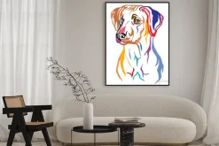Plakat: Colorful decorative portrait of rhodesian ridgeback dog vector