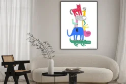 Plakat: Cute animals. t-shirt graphics for kids vector illustration.