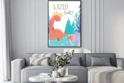 Plakat: Cute childish hand drawing. prehistoric period. vector scandinavian