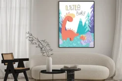 Plakat: Cute childish hand drawing. prehistoric period. vector scandinavian