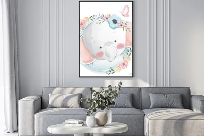 Plakat: Cute elephant portrait