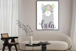 Plakat: Cute lama face. childish print for fabric, t-shirt, poster, card,