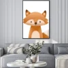 Plakat: Cute little fox. kids print or poster. hand drawn illustration.