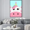 Plakat: Cute unicorn face, vector illustration