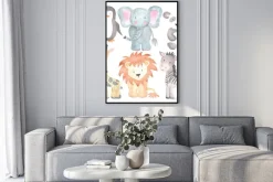 Plakat: Cute zwierząt akwarele ręcznie malowane ilustracji