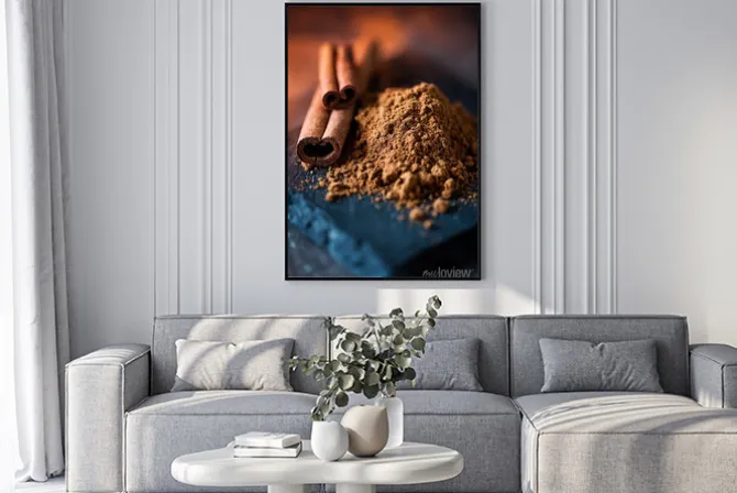 Plakat: Cynamon mielony i laska cynamonu