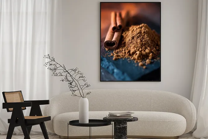 Plakat: Cynamon mielony i laska cynamonu