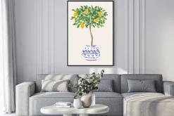 Plakat: Cytrusy na drzewie ilustracja