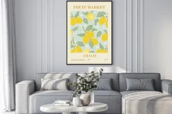 Plakat: Cytryny owoce na gałęziach drzew