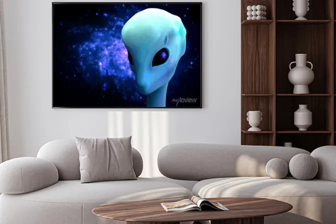 Plakat: 3d render obcej, pozaziemskiej visitor