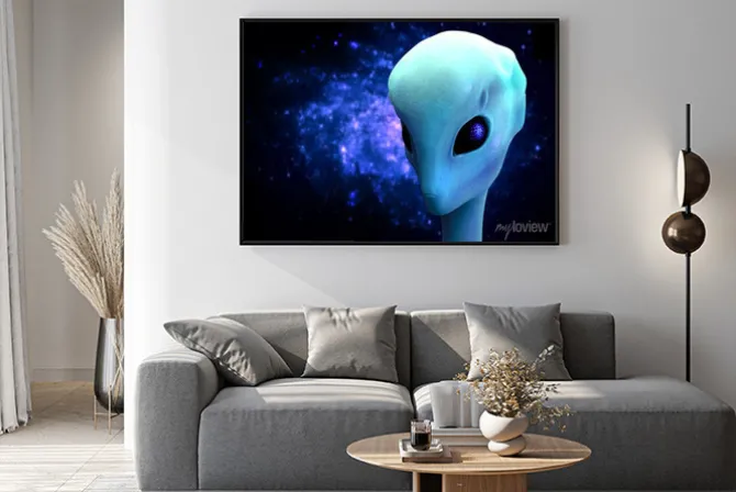 Plakat: 3d render obcej, pozaziemskiej visitor