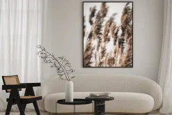 Plakat: Delikatne trawy na wietrze motyw w stylu boho