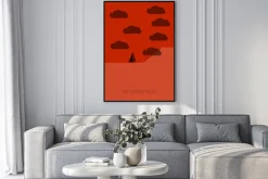 Plakat: Łódka na wodzie z napisem the truman show