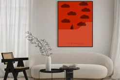 Plakat: Łódka na wodzie z napisem the truman show