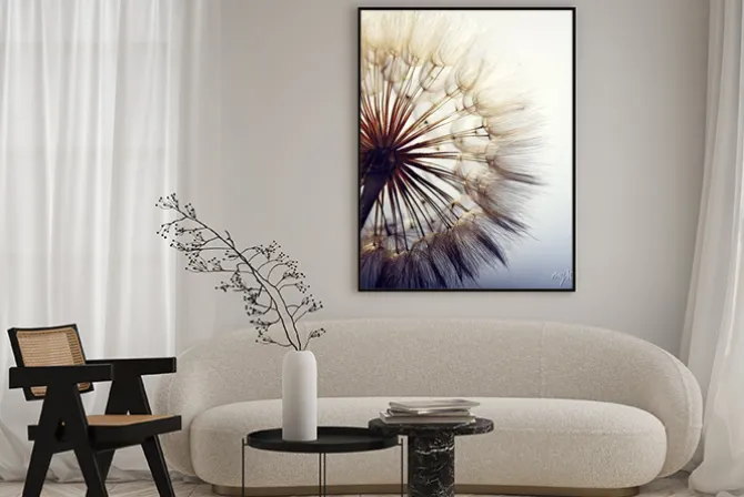 Plakat: Dmuchawiec na jasnym tle