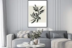 Plakat: Drzewo oliwne gałązka minimalizm