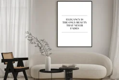 Plakat: Elegance is the only beauty - motywacyjny napis