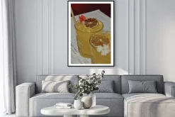 Plakat: Eleganckie koktajle z suszoną cytryną i delikatnymi kwiatami