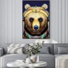 Plakat: Ethnic animal. tribal patterned bear. bear head. hand drawn illustration