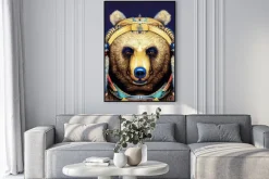 Plakat: Ethnic animal. tribal patterned bear. bear head. hand drawn illustration