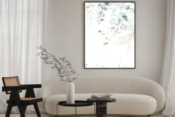 Plakat: Eukaliptus i złotawe elementy