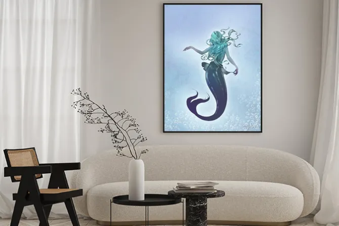 Plakat: Fantasy original raster illustration of a cute and beautiful