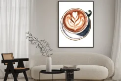 Plakat: Filiżanka kawy z delikatną pianką uformowaną w serce