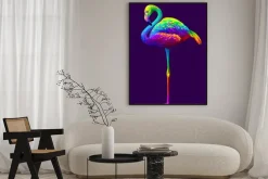 Plakat: Flamingo. abstract, artistic, multi-colored image of a flamingo
