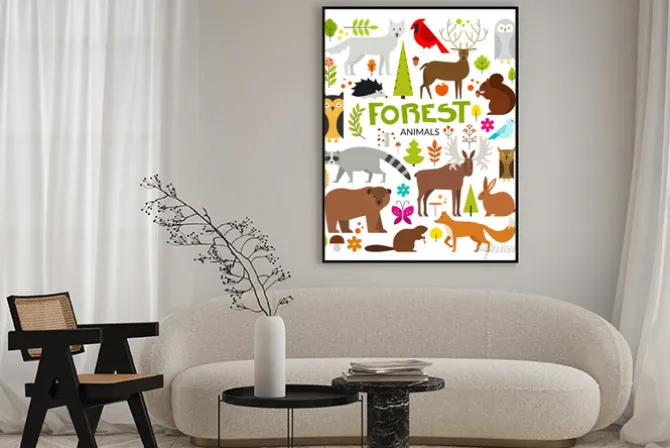 Plakat: Forest animals