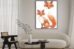 Plakat: Fox akwarela stylizacja