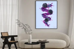 Plakat: Fresh blackberry juice, smoothie or jam splash swirl with juicy