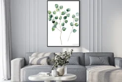 Plakat: Gałązki z liśćmi w stylu akwarelowym