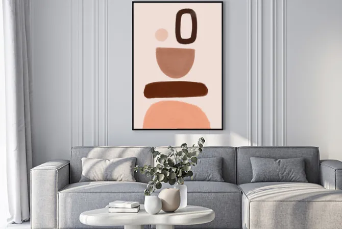 Plakat: Geometria w kolorach brązu