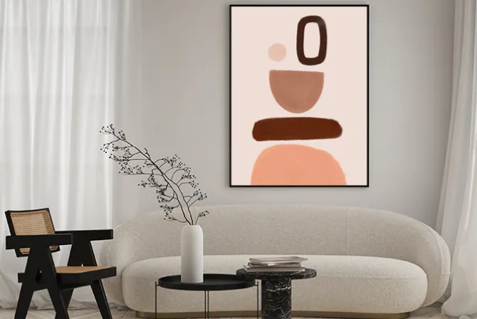 Plakat: Geometria w kolorach brązu