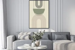 Plakat: Geometryczne formy z łukami abstrakcja