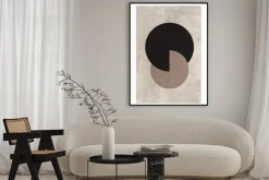 Plakat: Geometryczne kształty na teksturowym tle