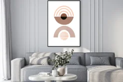 Plakat: Geometryczne kształty abstrakcja w kolorach mocha mousse