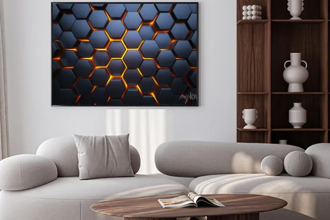 Plakat: Geometryczne tło 3d w sześciokąty