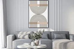 Plakat: Geometryczny wzór czarne łuki w minimalistycznym stylu