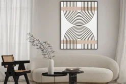 Plakat: Geometryczny wzór czarne łuki w minimalistycznym stylu