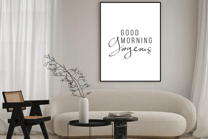 Plakat: Good morning gorgeous napis na białym tle